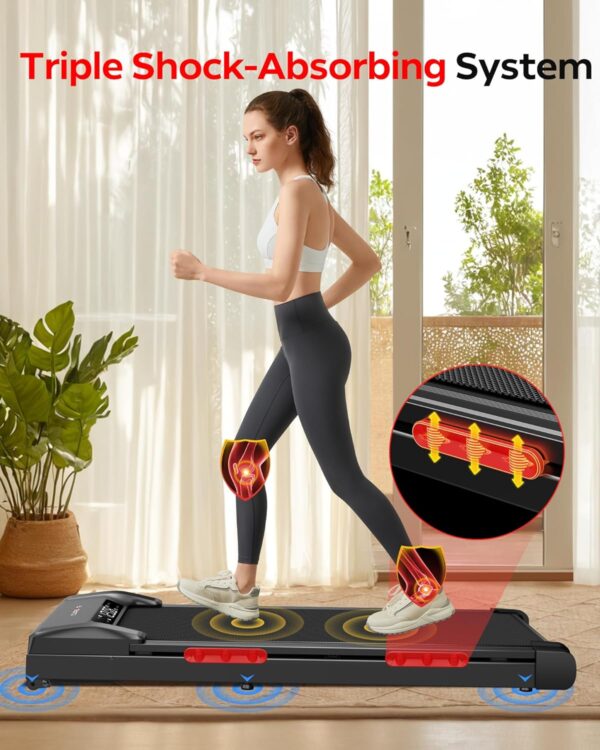 CURSOR FITNESS Walking Pad Treadmill with Incline, Under Desk Treadmill with Triple Shock-Absorbing System, 2.5HP Quiet Brushless, Portable Walking Treadmill with Remote Control