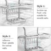 YASONIC Shower Caddy Hanging - Never Rust Shower Organizer - Aluminum Over The Shower Head Caddy with 10 Hooks for Razor/Sponge - Shower Rack with Soap Basket - Silver