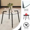 Modern Black Luxury Round Glass Dining Set for 4, 5 Pcs Large Minimalist Circle Kitchen Table Set, 47'' Clear Circular Glass Top Dinner Room Set, Black High-end Tufted Chairs, for Home