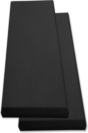 Acoustic Panel Black | Fiberglass 2-pack | Professional sound absorbing Panel | Decorative sound proof panel | acoustic wall panel (36x13x2 in) - Black