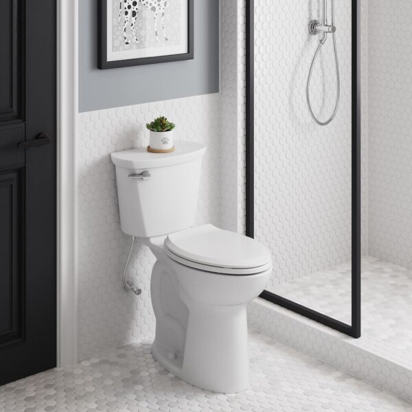 American Standard 215TA104.020 Cadet PRO Two-Piece, Extra Tall Height, 12-Inch Rough, Elongated Front, White, 1.28 GPF