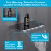 VANFOXLE Shower Faucets Sets Complete Chrome Shower System with Tub Spout Push Button Diverter Shower Faucet Fixtures with 2 in 1 Handheld, 10 Inch Shower Head(Rough-in Valve Body and Trim)