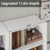 IRONCK Industrial Bookshelves and Bookcases with Doors 11.8 in Depth Set of 2 Floor Standing 5 Shelf Display Storage Shelves Bookcase Home Decor Furniture for Home, Office, Living Room, Bedroom