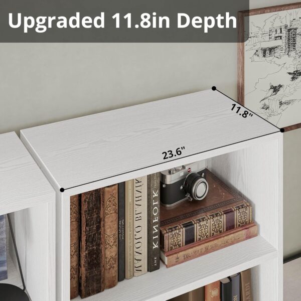 IRONCK Industrial Bookshelves and Bookcases with Doors 11.8 in Depth Set of 2 Floor Standing 5 Shelf Display Storage Shelves Bookcase Home Decor Furniture for Home, Office, Living Room, Bedroom
