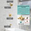 Brushed Gold Shower Tub Faucet Set With Valve - Gold Shower Head and Handle Set, Shower Faucet Set With 6 Inch Rain shower Head and Tub Spout, High-Pressure Tub Shower Trim Kit