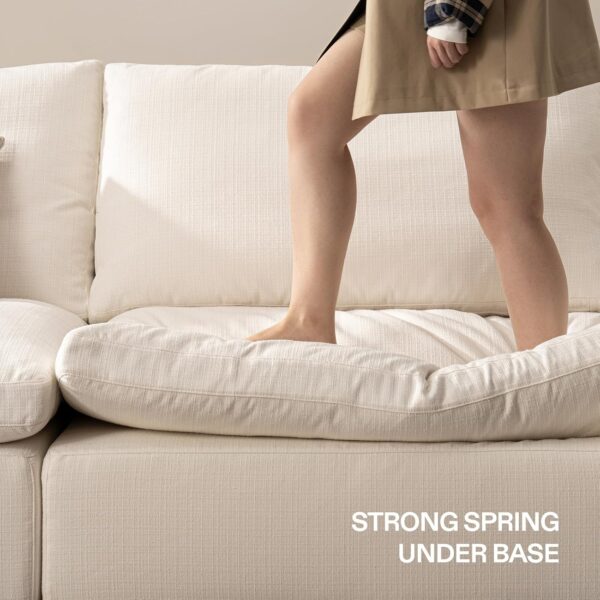 110.2" Cloud Couch Oversized Modular Sectional Sofa, 3 Seater Modern Sofa True Relax Comfy, Wide & Deep Seat Couches with Metal Frame, Furniture Sets for Living Room, White