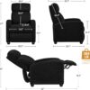 Yaheetech Boucle Recliner Chair Single Sofa Home Theater Seating Adjustable Modern Single Reclining Chair for Living Room Bedroom Home Theater Black