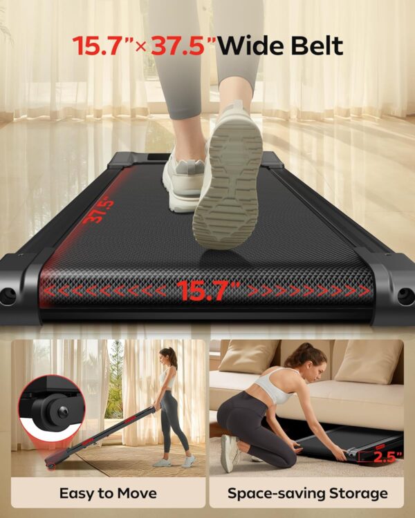 CURSOR FITNESS Walking Pad Treadmill with Incline, Under Desk Treadmill with Triple Shock-Absorbing System, 2.5HP Quiet Brushless, Portable Walking Treadmill with Remote Control