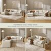 mopio Oversized Modular Sectional Sofa with Fully Removable Covers and Storage, Convertible U & L Shaped Sectionals, Modern Cloud Couch with Ottoman Chaise (Oat Fabric, 5 Seats, L)