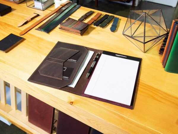 OleksynPrannyk Leather Notepad holder Legal Junior Notebook Padfolio Holder Business Gift
