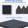 12 Pack Sound Proof Foam Panels for Wall with Self Adhesive, 2" X 12" X 12" High Density Acoustic Panels Sound Absorbing Quick-Recovery, Wedges Soundproof Wall Panels for Gaming & Studio Decor - Black
