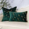 Yangest Green Square Throw Pillow Cover Wavy Velvet Cushion Cover Modern Zippered Pillowcase for Sofa Couch Bedroom Living Room Chair, 20 x 20 Inch