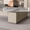 79-Inch Modern Executive L-Shaped Office Desk with 71” Lateral File Cabinet – Spacious Fir Wood Large Executive Desk with Locking Drawer,Ideal for Home Office Furniture and Small Spaces