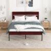 VECELO Metal Platform Queen Size Bed Frame with Wooden Headboard,Sturdy Steel Slats Support/Matress Foudation/No Box Spring Needed(Minimalist)