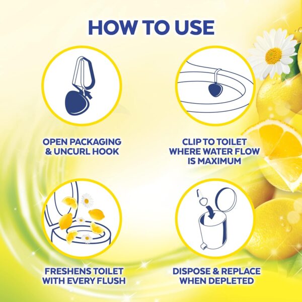 Lysol Automatic In-The-Bowl Toilet Cleaner, Cleans and Freshens Toilet Bowl, Lemon Breeze Scent (Pack of 2)