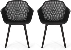 Christopher Knight Home Davina Outdoor Dining Chair (Set of 2), Polypropylene, Black