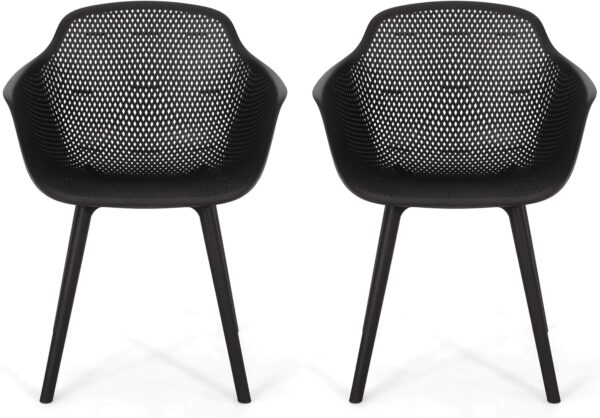Christopher Knight Home Davina Outdoor Dining Chair (Set of 2), Polypropylene, Black