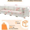 126.4" Oversized Reversible Modular Sectional Sofa with Deep Seat , 4 Seat Modern Corduroy Convertible L Shaped Corner Couch DIY Combination Lounge Sofabed w/ Waist Pillows for Living Room Office