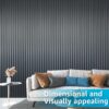 Art3d 8 Pack 104" x 6.7" Slat Wall Paneling, Glossy Metal Finish WPC Soundproof 3D Wall Panels, 3D Sound Absorbing Panels for Interior Wall Decor, Living Room, Bedroom - Steel Gray