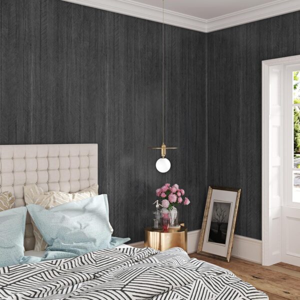 WESTICK Wood Contact Paper for Countertops Waterproof Black Wooden Peel and Stick Wallpaper Renter Friendly Removable Wood Grain Contact Paper for Cabinets Table Desk Walls 24"x118"