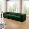 KEIKI 109" Oversized Modular Chenille Sectional Sofa with Storage Seat, 3-Seater Couch with Cylindrical Backrest and Armrests, Easy Assembly, for Apartment, Living Room, Green
