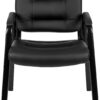 Flash Furniture Darwin Flash Fundamentals LeatherSoft Executive Reception Chair, Modern Tufted Lounge Chair for Living Room or Office, Black