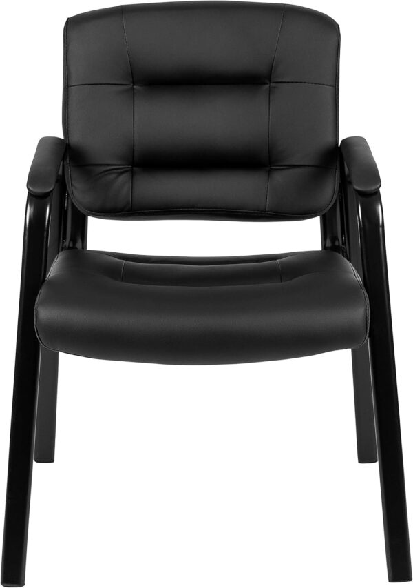Flash Furniture Darwin Flash Fundamentals LeatherSoft Executive Reception Chair, Modern Tufted Lounge Chair for Living Room or Office, Black