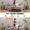 Walking Pad Treadmill, Under Desk Treadmill with Incline for Home/Office, 2 in 1 Folding Treadmills with APP/Remote Control and LED Display, 0.6-7.6 MPH 340 lbs Capacity