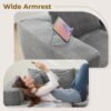 104" L Shaped Modular Sectional Sofa Couch - Comfy Upholstered Cloud Couch for Living Room - Modern Minimalist Couches,Deep Seat,No Assembly Required (Gray,Corduroy, Left Facing Chaise)
