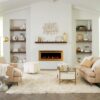 Touchstone Sideline Deluxe -Gold Smart Electric Fireplace- 50" Wide- Alexa/WiFi-Enabled- in Wall Recessed- 5 Flame Settings- 9 Flame Colors- 1,500W Heater- Log & Crystal Options- 86275