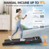 2.5HP Walking Pad with Incline 330lbs, 3 in 1 Walking Pad Treadmill 5-Level Big LED, Under Desk Treadmill for Home,Walk/Jog/Run,Portable,Small, with Remote Control,Assembly Free,Wider Belt
