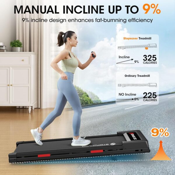 2.5HP Walking Pad with Incline 330lbs, 3 in 1 Walking Pad Treadmill 5-Level Big LED, Under Desk Treadmill for Home,Walk/Jog/Run,Portable,Small, with Remote Control,Assembly Free,Wider Belt