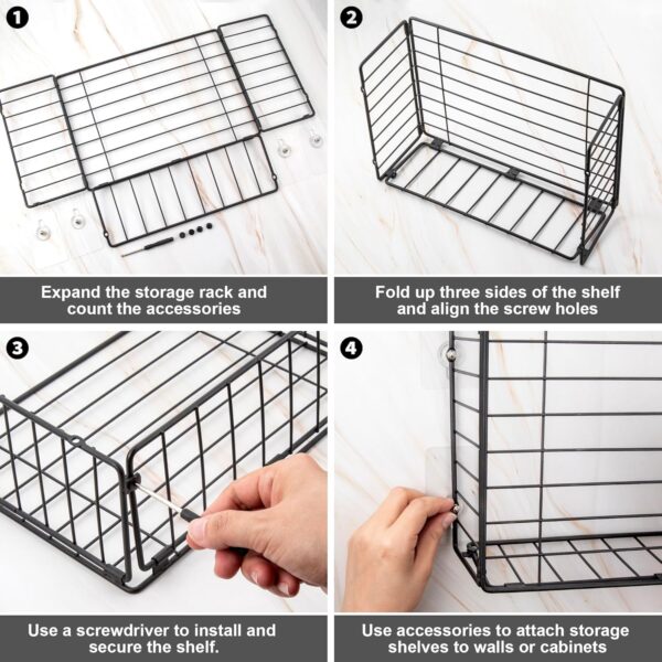 Lonian Kitchen Wrap Organizer Rack, Cupboard Door/Cabinet Door/Pantry Door/Wall Mounted Hanging Storage Basket for Cutting Board Holder, Tin Foil, Wax Paper and More