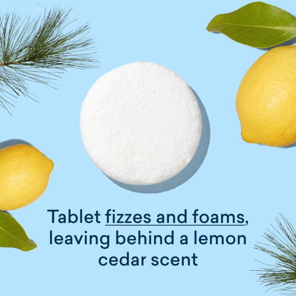 BLUELAND Toilet Bowl Cleaner Tablets, 28 Count, Lemon Cedar, Plastic-Free, No Harsh Chemicals, Plant-Based