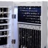47" H Jewelry Armoire Full Length Mirror Cabinet Storage Organizer w/LED Light Wall-Mounted/Door-Hanging Lockable for Bedroom Makeups White