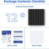 12 Pack Sound Proof Foam Panels for Wall with Self Adhesive, 2" X 12" X 12" High Density Acoustic Panels Sound Absorbing Quick-Recovery, Wedges Soundproof Wall Panels for Gaming & Studio Decor - Black