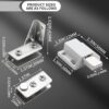 Stainless Steel Glass Door Hinge Double Head Magnetic Catch Closures with ABS Clamp Set for 5-7mm Glass Doors (1, White)