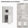 10" High-Pressure Rainfall Shower Faucet with Handheld Spray, Wall Mount Dual Shower Head System with Slide Bar (Brushed Nickel)