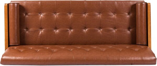 KEIKI 72" Sofa Couch with Wood Frame,Button-Tufted Fabric,Iconic Splayed Legs,Mid Century Modern Design