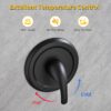 Tub and Shower Faucet Set Dual Shower System with Tub Spout Shower Tub Kit Dual Shower Head and Handheld with Valve Shower Dual Fixtures Tub and Shower Trim Kit Combo Set Matte Black