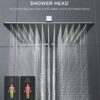 FORIOUS Rain Shower Head System, 10 Inch Shower Faucet Set with with handheld combo, Solid Brass Pressure Balanced Valve and Trim Kit Fixtures, Wall Mounted, Chrome