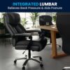 Flash Furniture Hercules Series High-Back Swivel LeatherSoft Office Chair, Ergonomic Executive Chair with Headrest and Adjustable Height, Black