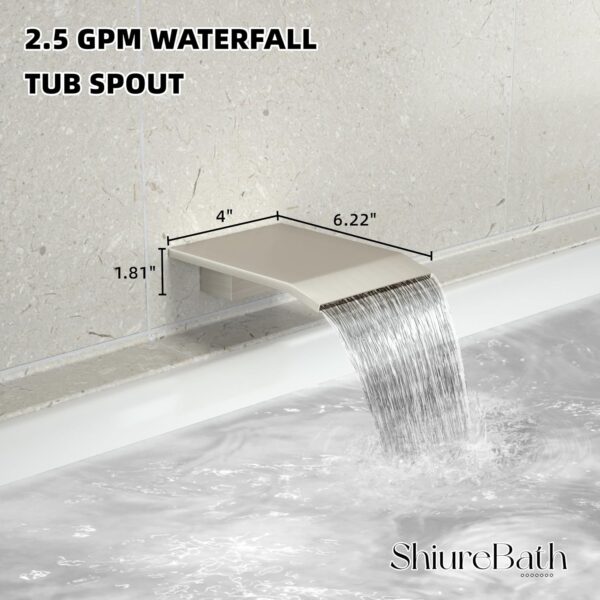 12 Inch Shower Faucet Set with Tub Spout Bathroom Shower System with 12 Inch Rain Shower head and Handheld Shower Head Set, Brushed Nickel