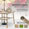 HAPPATIO Outdoor Dining Set 5 PCS, Aluminum Patio Dining Set Includes 1 Large Square Table with Umbrella Hole & 4 Swivel Dining Chairs, Patio Furniture Set for Lawn, Porch, Backyard (Brown)