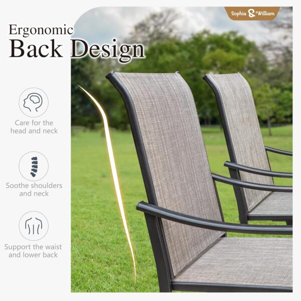 81GuYQKjApL._AC_SL1500_.jpg Sophia & William 5-Piece Outdoor Patio Dining Set, 4 x Patio Dining Swivel Chairs with 37" Outdoor Square Table, All-Weather for Lawn, Park, and Courtyard