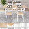 VOWNER 63” Extendable Dining Table Set for 4-6 People, 5-Piece Dining Table Set for 4 People with 4 Chairs, Kitchen Table Set with MDF Board and Metal Frame, for Small Space, Apartment, Nature Wood