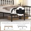 Yaheetech Queen Bed Frames Metal Platform Bed with Victorian Style Wrought Iron Headboard and Footboard/Easy Assembly/No Box Spring Needed/Black Queen Bed
