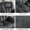 3 Pieces Recliner Sofa Furniture Set, Manual Recliner with Massage and Heat, Loveseat and Bonded 3 Seat Reclining Couch Set for Living Room, Green Grey