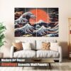 8 Pcs Art Acoustic Wall Panels, 48"X32" Self-adhesive Soundproof Wall Panels, High-Density Sound Absorbing Panel, Acoustic Treatment for Recording Studio, Home, Office (Mount Fuji Sunset）