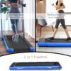 Goplus 2 in 1 Folding Treadmill with Dual Display, 2.25HP Superfit Under Desk Electric Pad Treadmill, Installation-Free, Blue Tooth Speaker, APP Control, Remote Control, Walking Jogging for Home